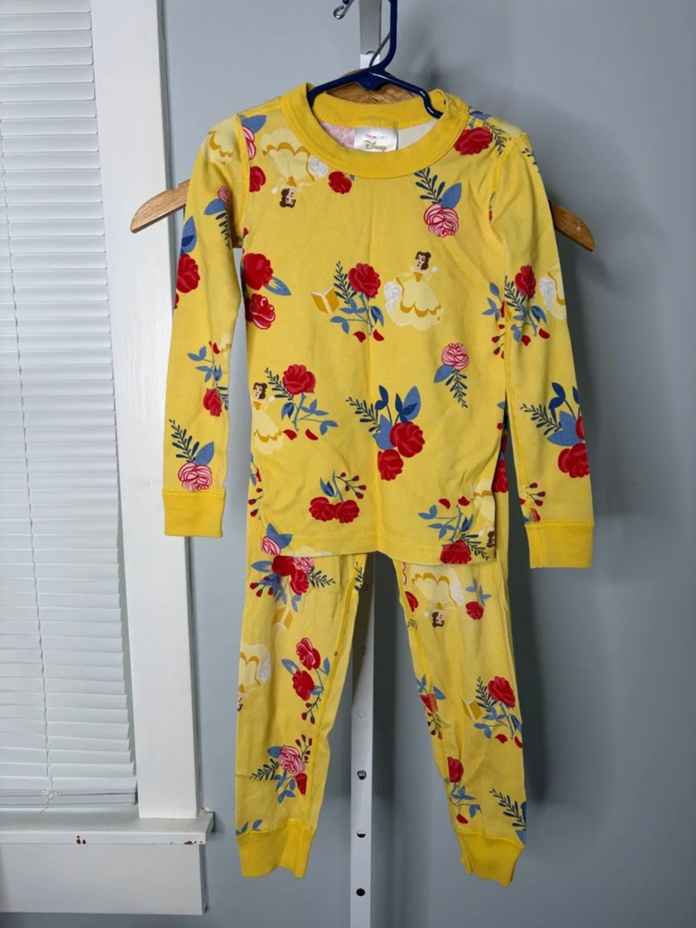Hanna Andersson Disney Belle Girls Yellow Pajama Set Sz 5